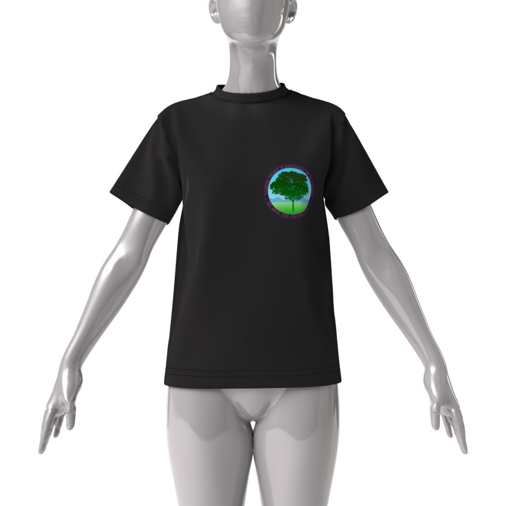 Tシャツ黒 樹木と二酸化炭素2