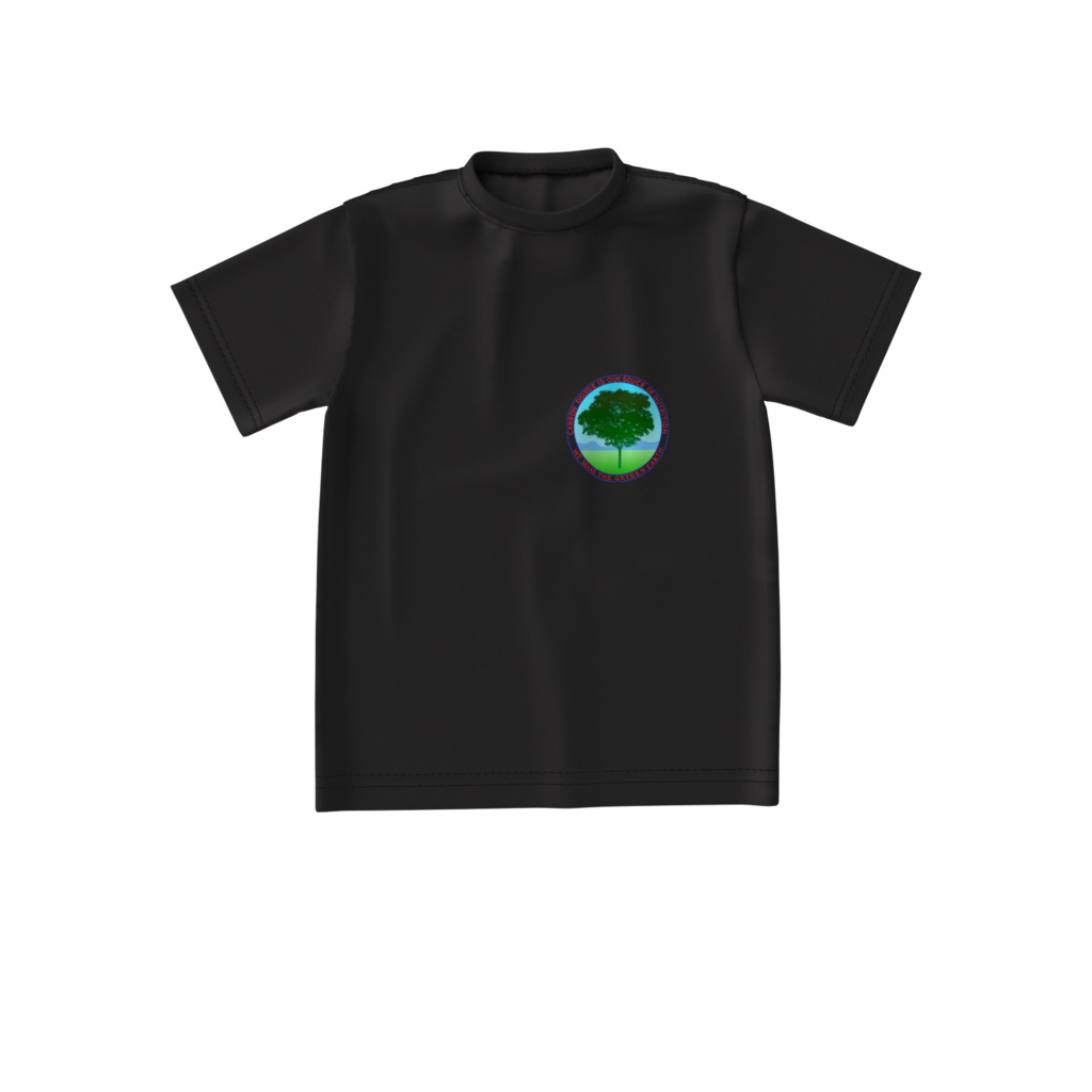 Tシャツ黒 樹木と二酸化炭素2