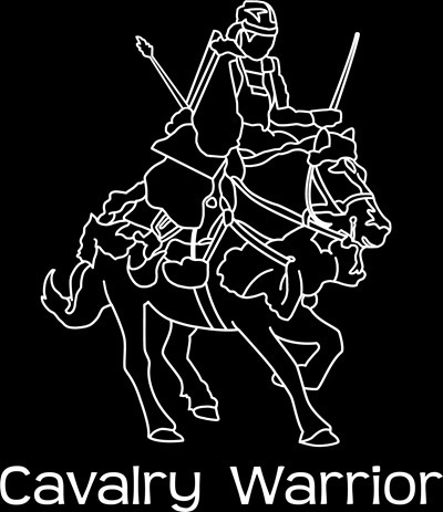 Tシャツ紺 騎馬武者 英