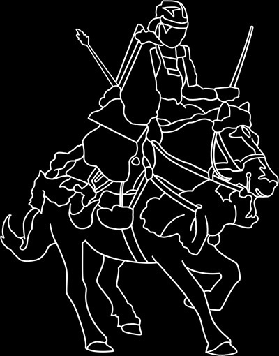 Tシャツ黒 騎馬武者