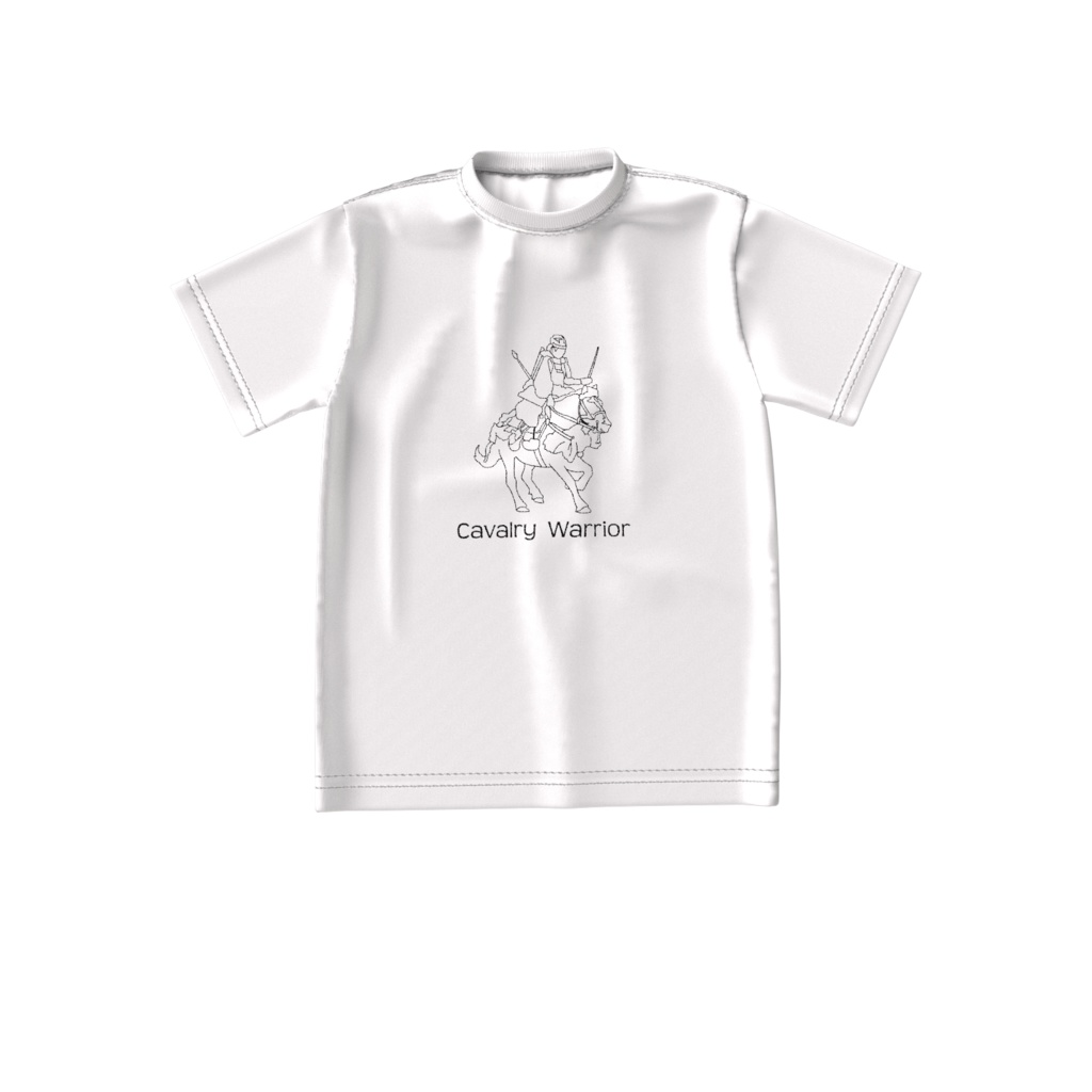 Tシャツ白 騎馬武者 英
