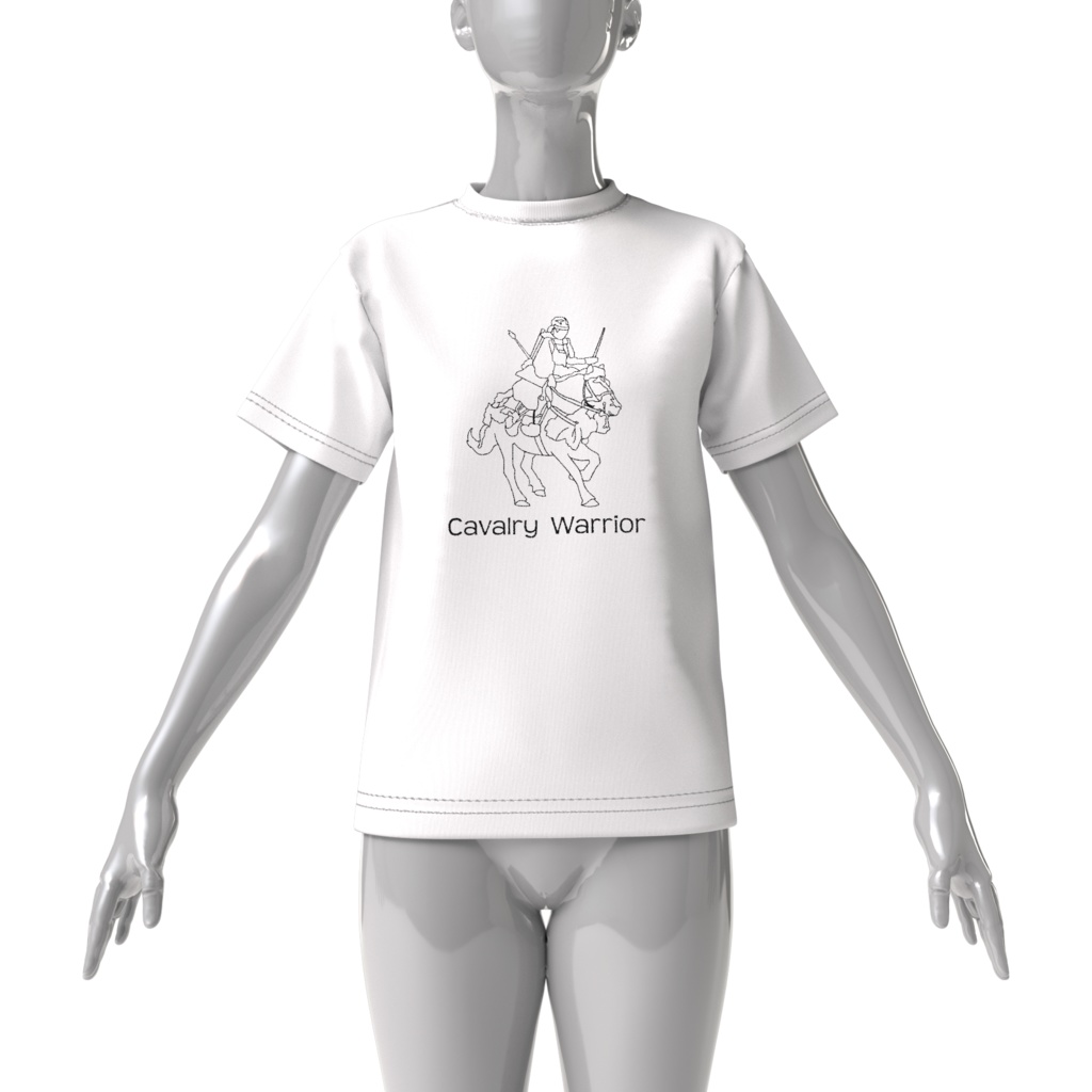 Tシャツ白 騎馬武者 英