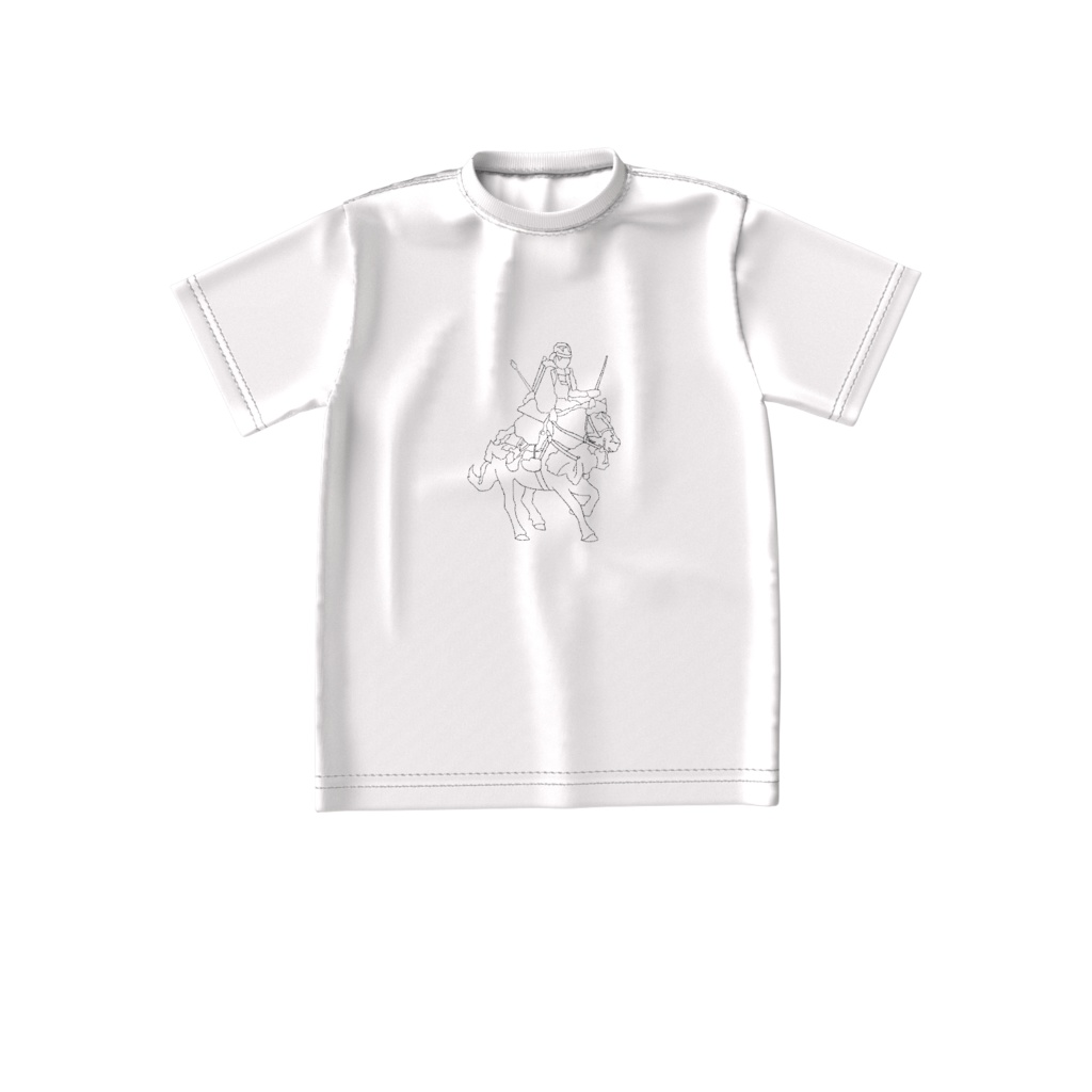 Tシャツ白 騎馬武者