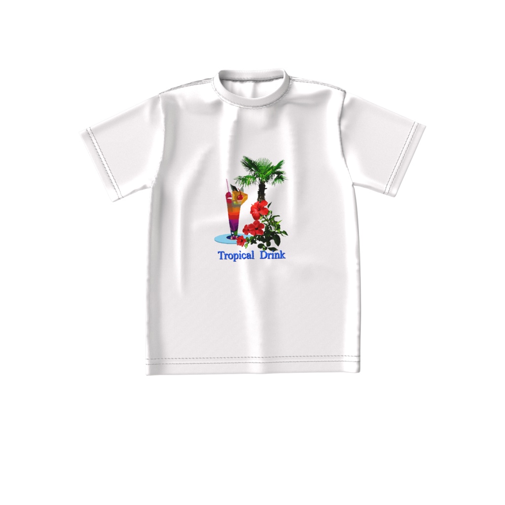 Tシャツ トロピカルドリンク1白