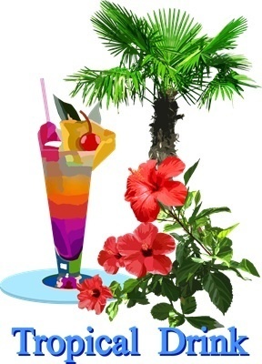 Tシャツ白 トロピカルドリンク1