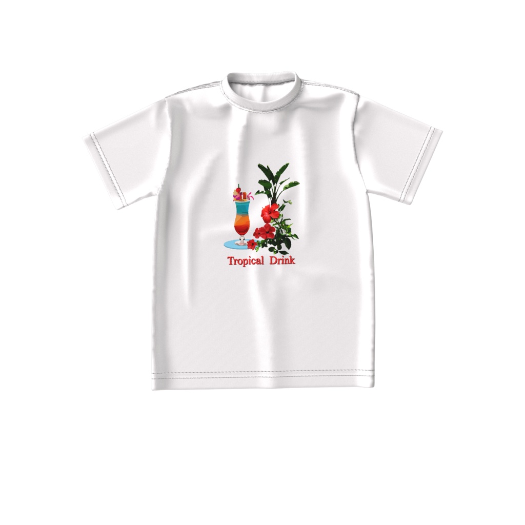 Tシャツ トロピカルドリンク2白