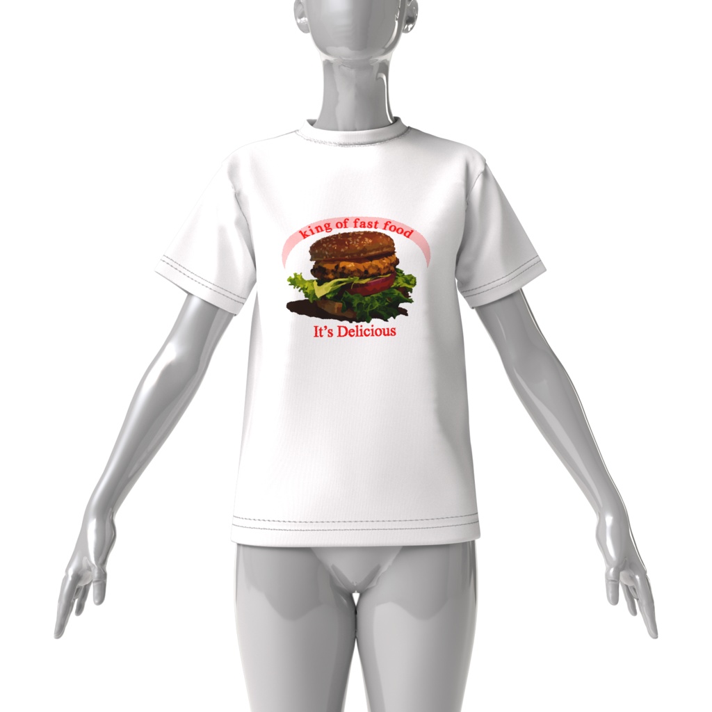 Tシャツ白 ハンバーガー