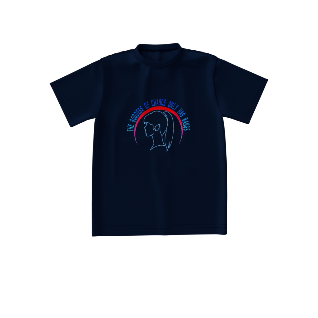 Ｔシャツ紺 チャンスの女神は前髪しかない