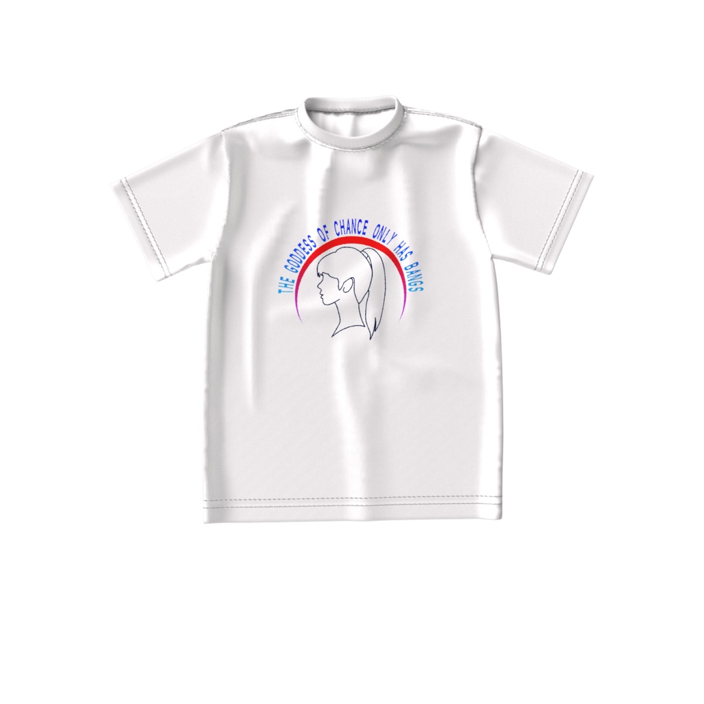 Ｔシャツ白 チャンスの女神は前髪しかない