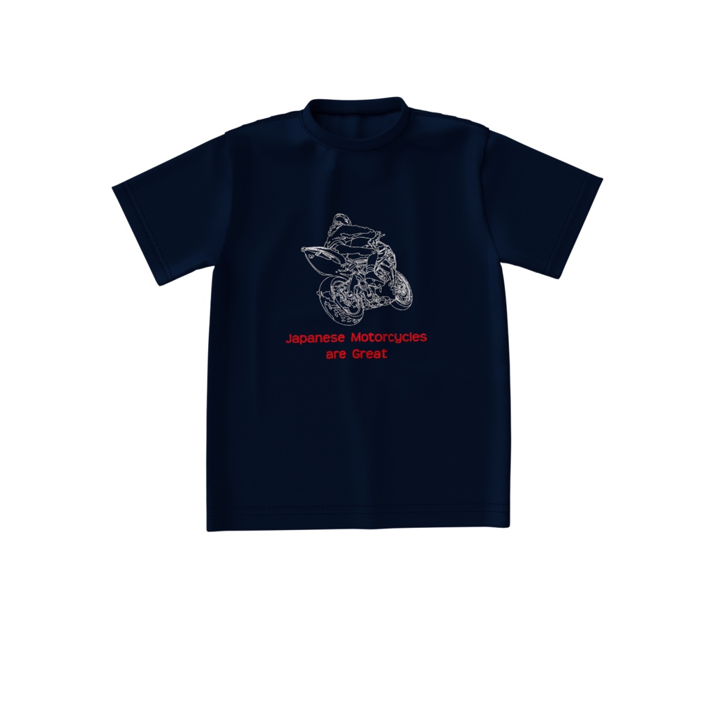 Tシャツ紺、バイク忍者1