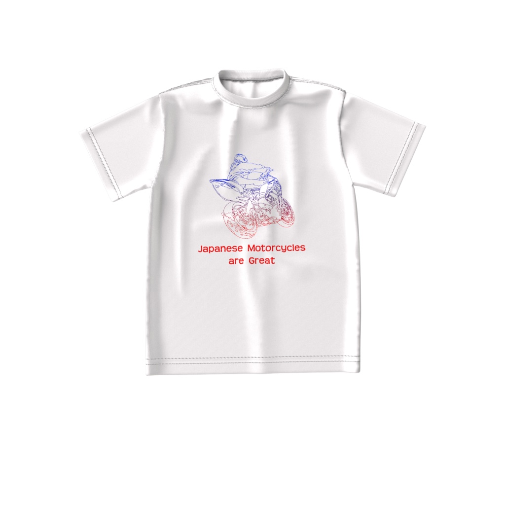 Ｔシャツ白、バイク忍者２