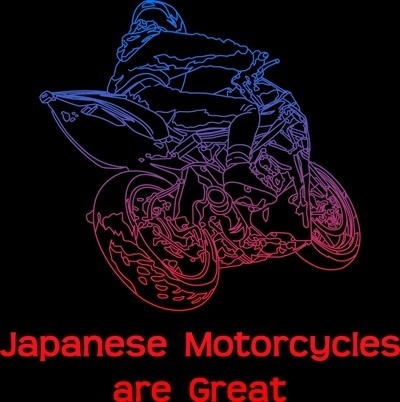 Tシャツ紺、バイク忍者3