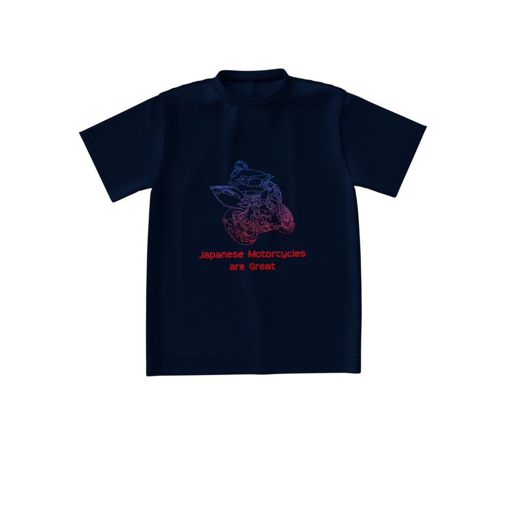 Ｔシャツ紺、バイク忍者３