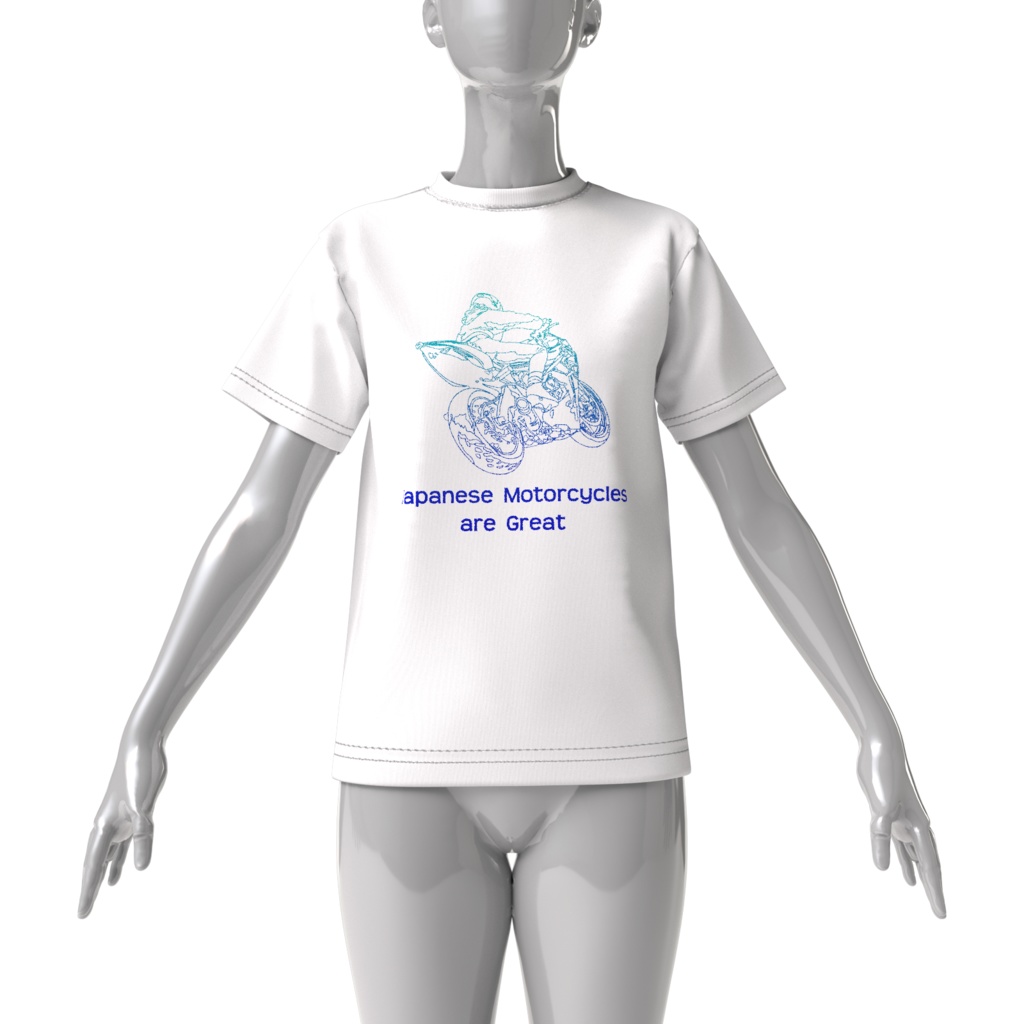 Tシャツ白、バイク忍者4