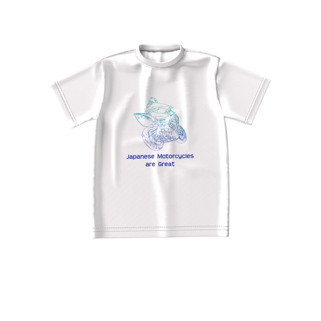 Ｔシャツ白、バイク忍者４