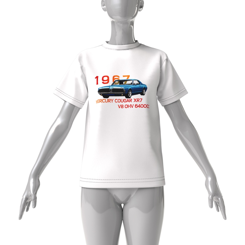 Tシャツ白クーガーXR7