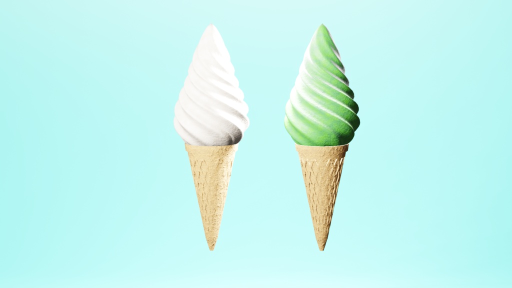 ３Dソフトクリーム２種類