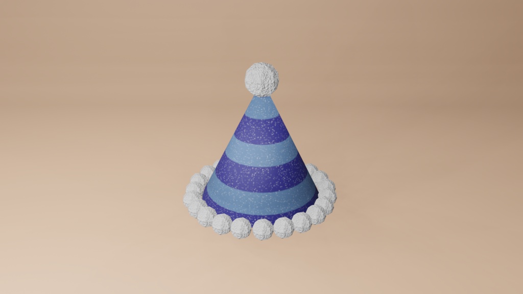 【３D】イベント帽子ポンポン（青）