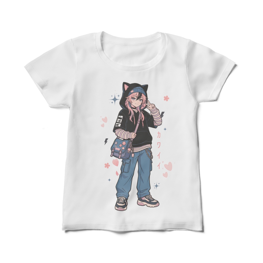 ストリートガールTシャツストリート系アニメガール