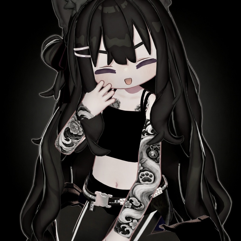 【Kipfel対応】墨猫 - SUMINEKO -|和彫 Tattoo Texture
