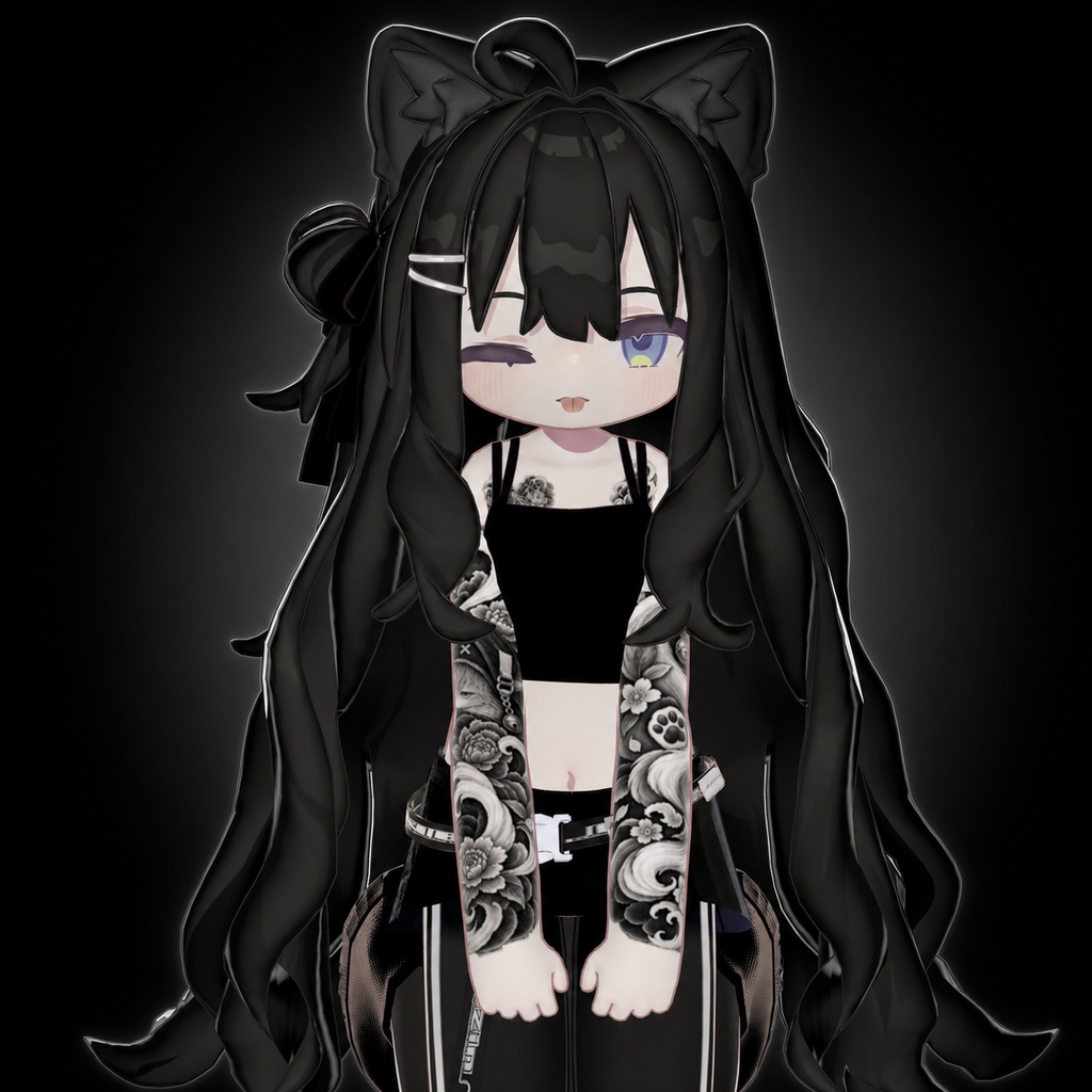 【Kipfel対応】墨猫 - SUMINEKO -|和彫 Tattoo Texture