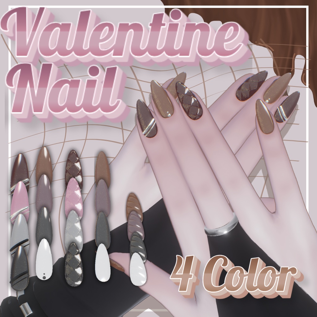 【MA対応】🍫Valentine Nail🍫【4 Color】