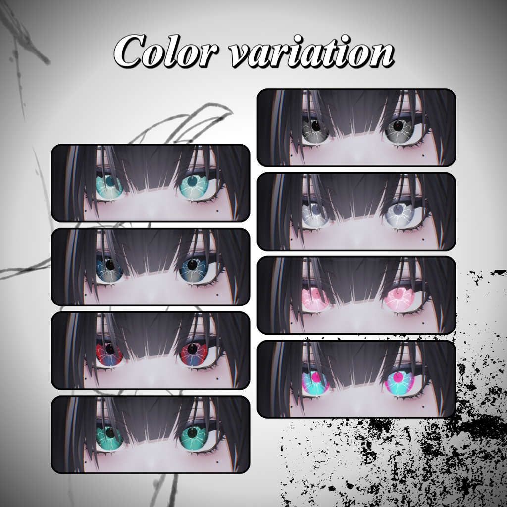 【6アバター対応】Cracked Glass Eye texture【8 color】
