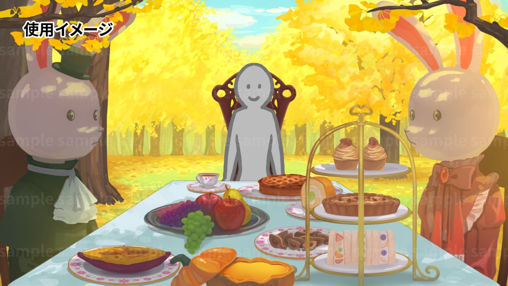 【配信背景】秋のお茶会