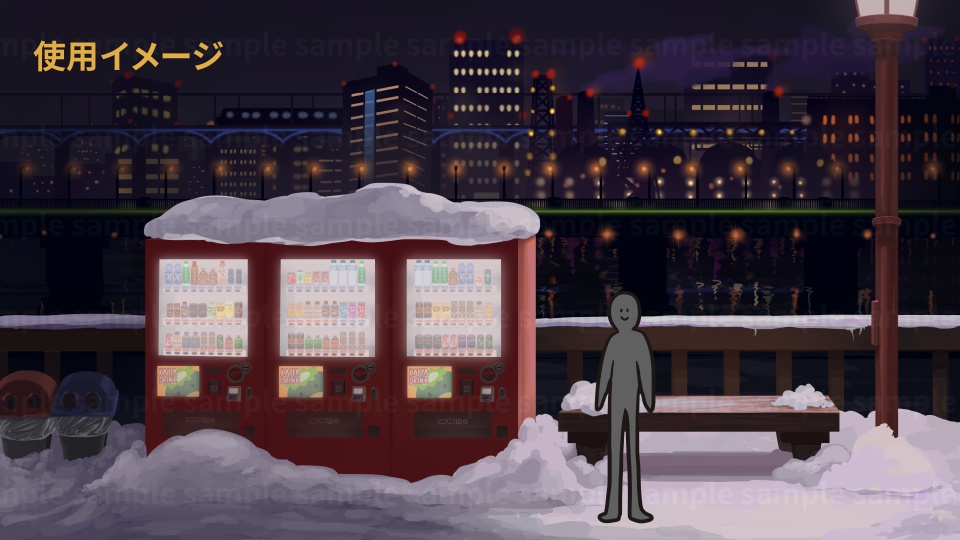 【配信背景】雪が積もる橋