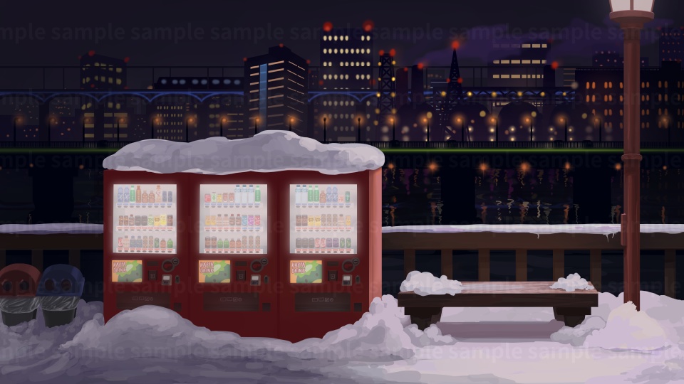 【配信背景】雪が積もる橋