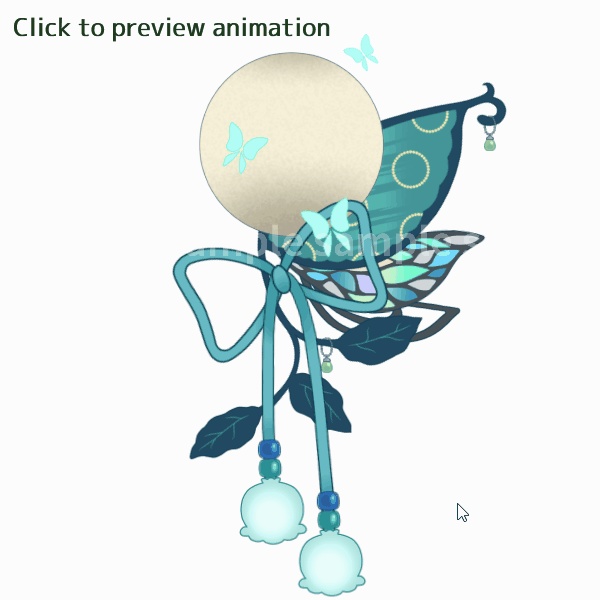 【Live2D Item】月と蝶の飾り moon light ribbon【VTubeStudio】