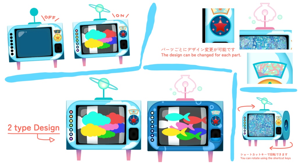 【Live2D ITEM】空と海のテレビ TV【VTS】