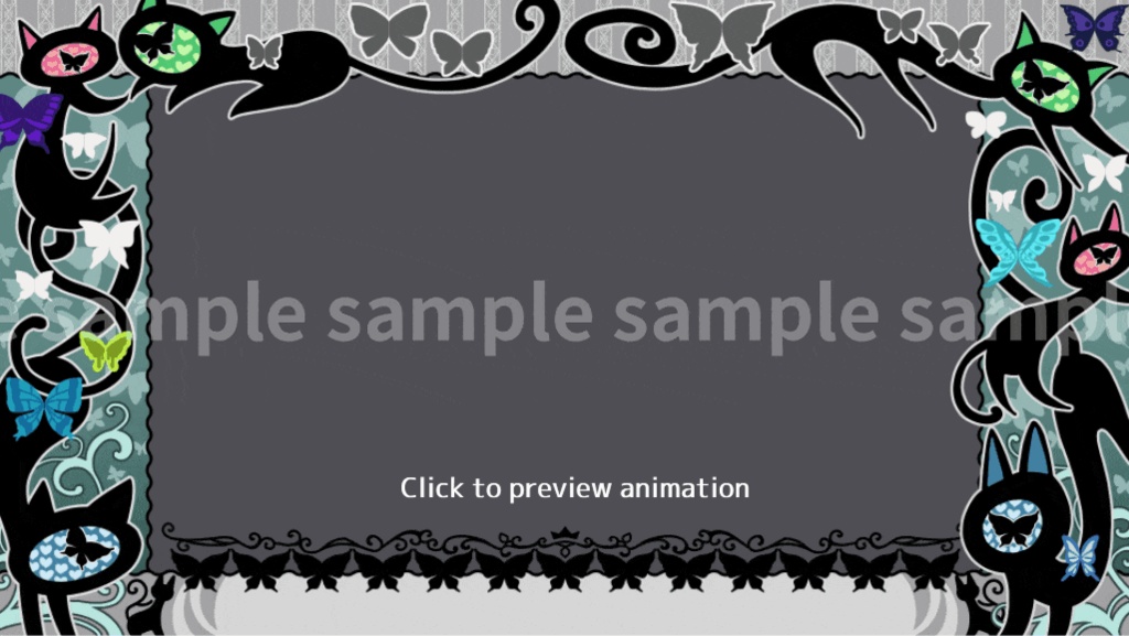 【Overlay Live2D Item】黒猫と蝶の枠 Black Cat and Butterfly Frame【VTS】