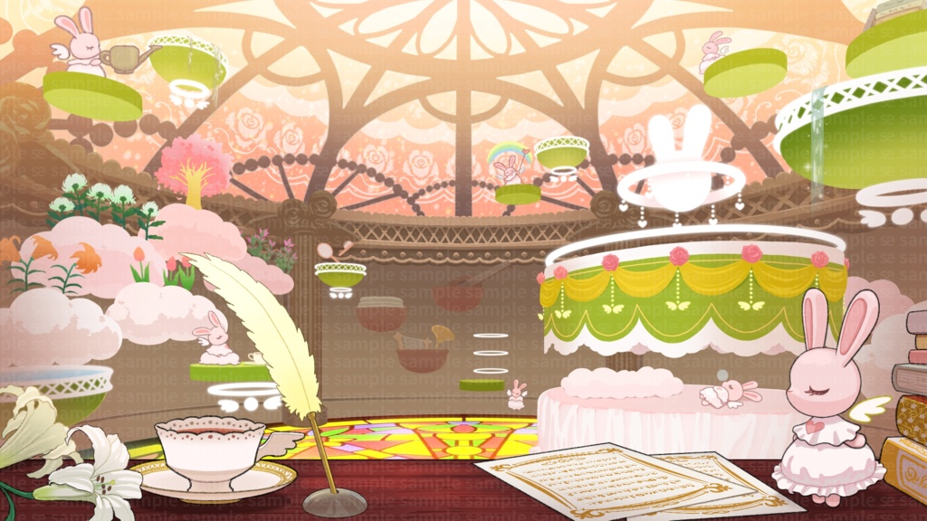 【動く背景 Animated background】天使うさぎのベッドルーム Angel Bunny's Bedroom【Live2D item/MP4/JPG&PNG】
