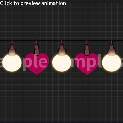 【無料版あり・APNG】丸とハートの電飾【GIFアニメサンプル付】