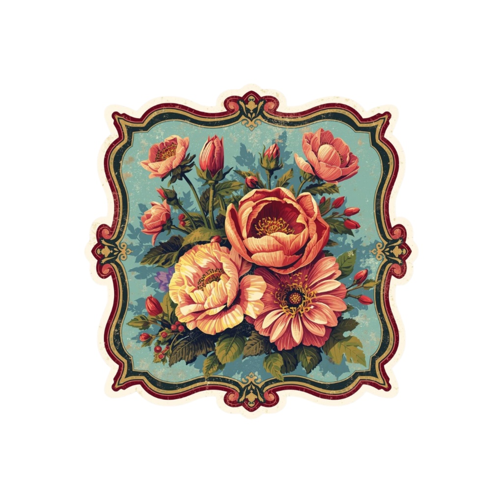 アンティーク風ジャンクジャーナル素材30個セット|PNGダウンロード⦅canva⦆