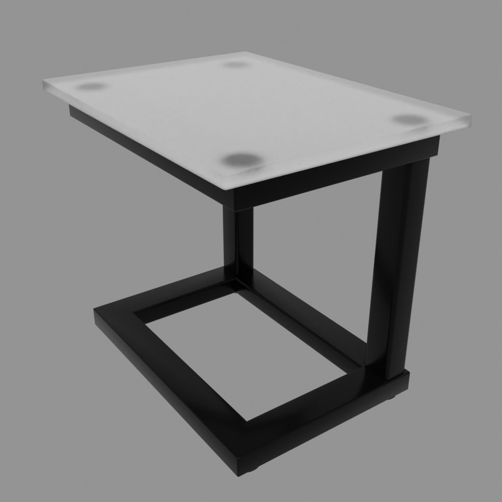ガラス天板のサイドテーブル【3Dモデル】