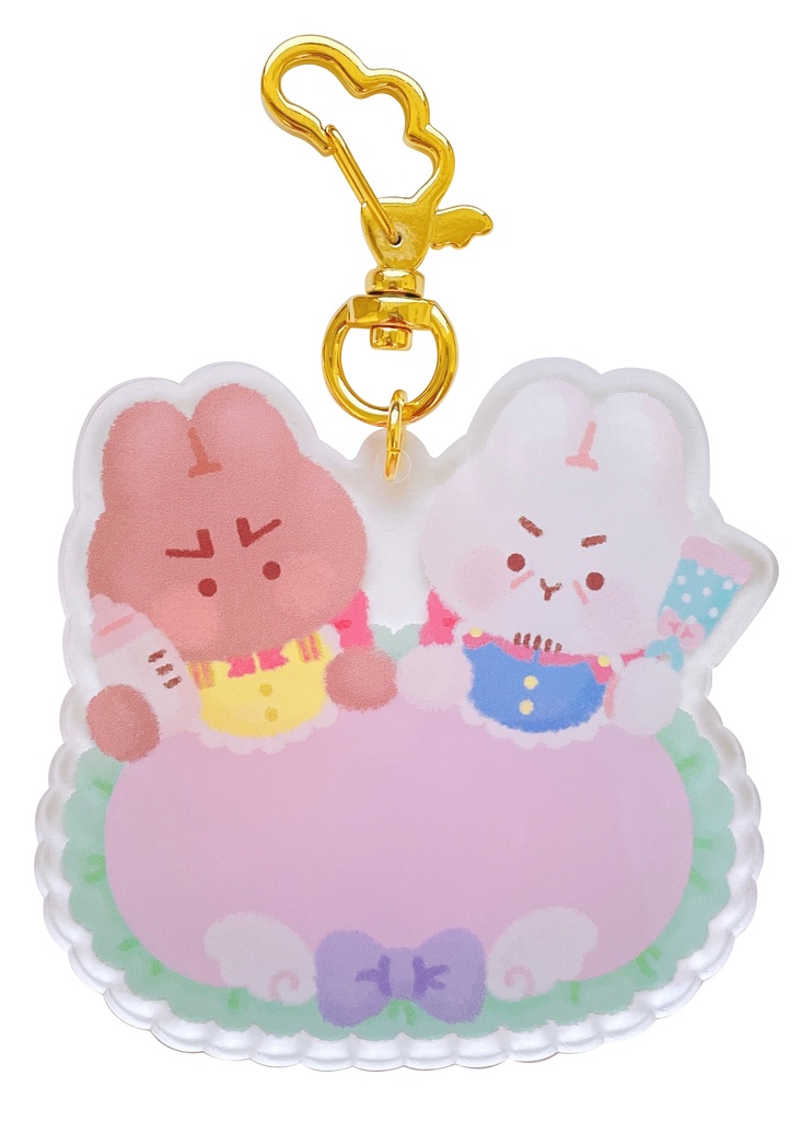 ベビうさ鯉&月 おなまえキーホルダー