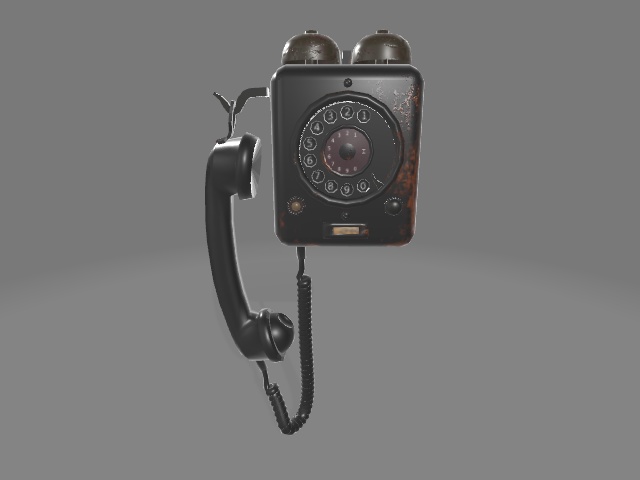 ベル付き レトロ壁掛け電話