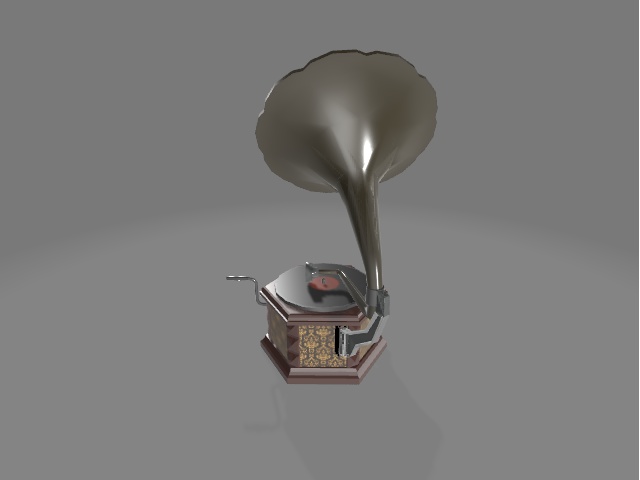 ローポリ 蓄音機 3Dモデル