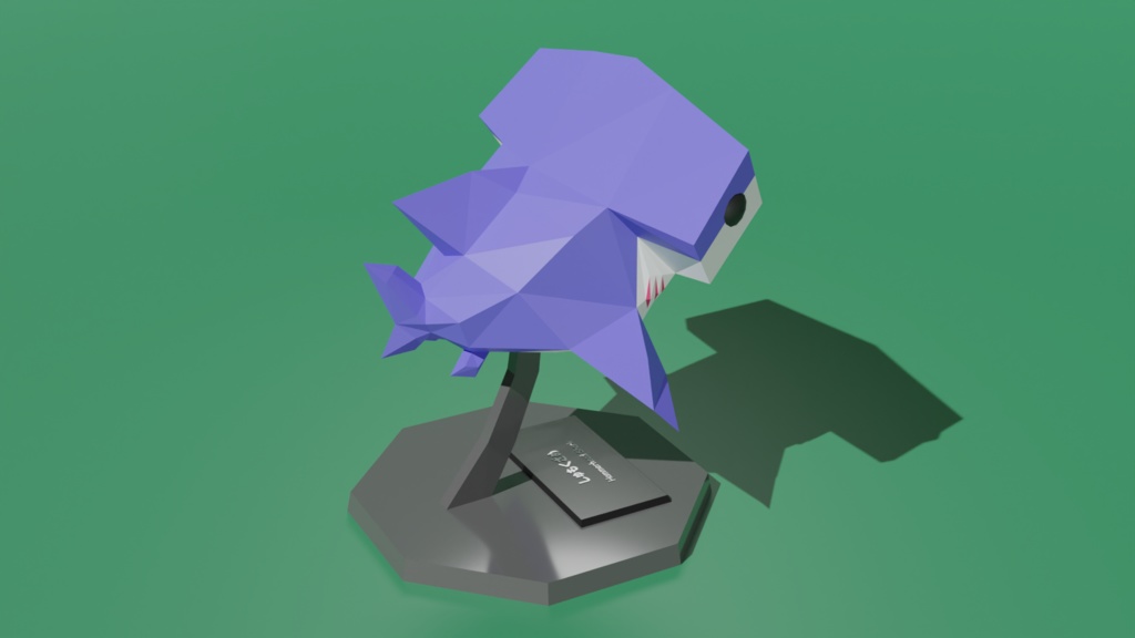 【卓上さめシリーズ】しゅもくざめ ローポリ3Dモデル