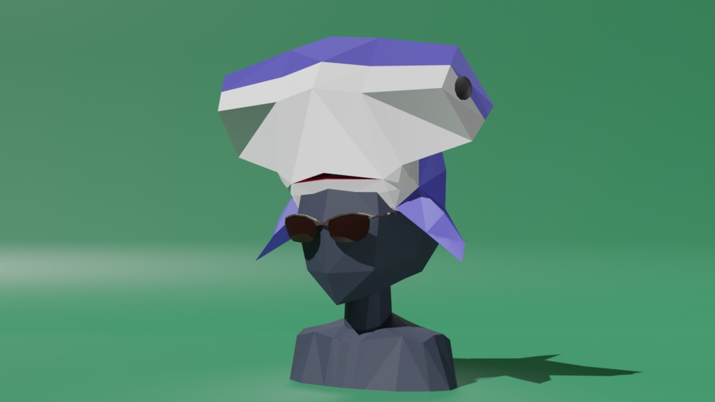 【卓上さめシリーズ】しゅもくざめ ローポリ3Dモデル