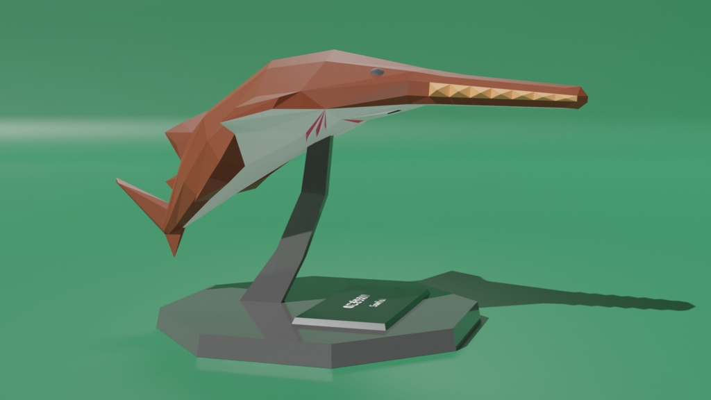 【卓上さめシリーズ】のこぎりえい ローポリ3Dモデル