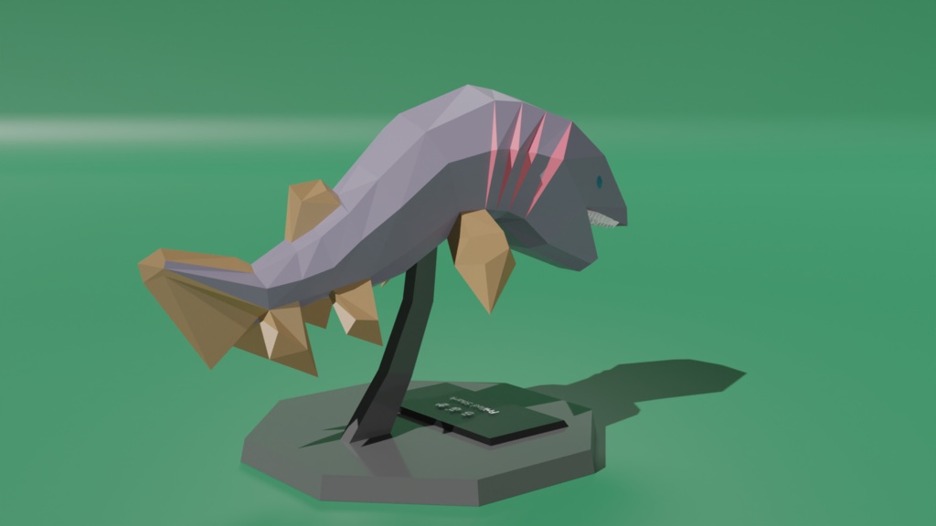 【卓上さめシリーズ】らぶか ローポリ3Dモデル