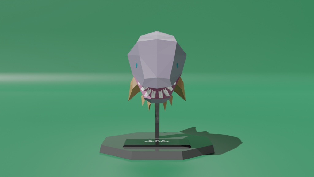 【卓上さめシリーズ】らぶか ローポリ3Dモデル