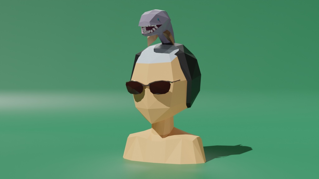 【卓上さめシリーズ】らぶか ローポリ3Dモデル