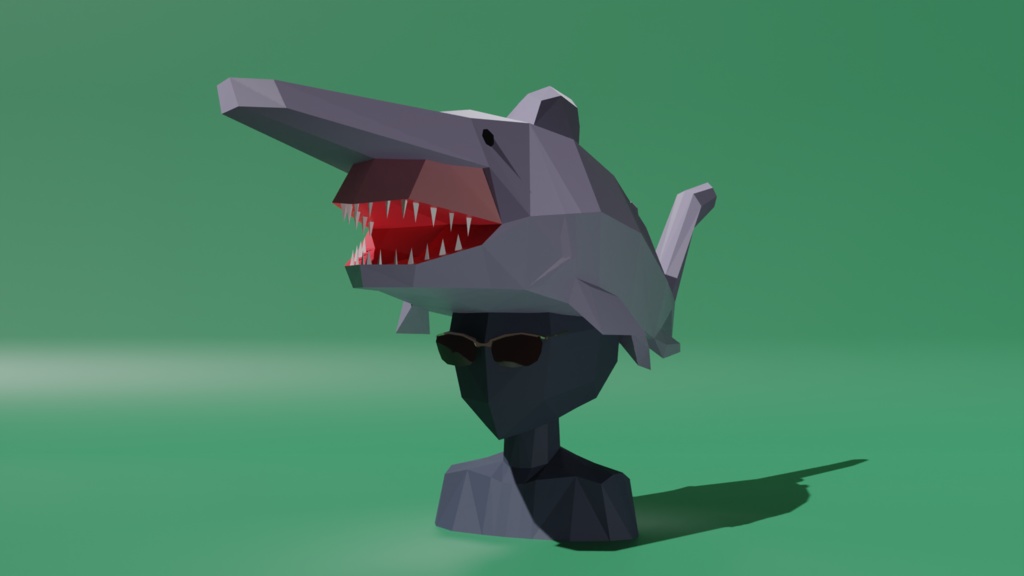 【卓上さめシリーズ】みつくりざめ ローポリ3Dモデル