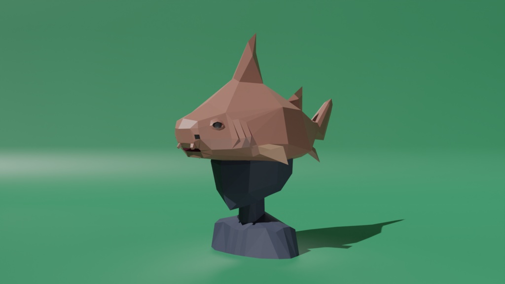 【卓上さめシリーズ】あんぎゅらー・らふしゃーく ローポリ3Dモデル