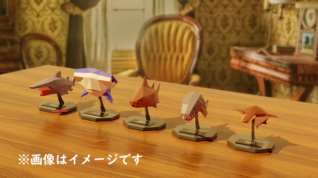 【卓上さめシリーズ】あんぎゅらー・らふしゃーく ローポリ3Dモデル