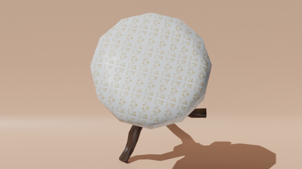 アンティーク スツール 3Dローポリモデル